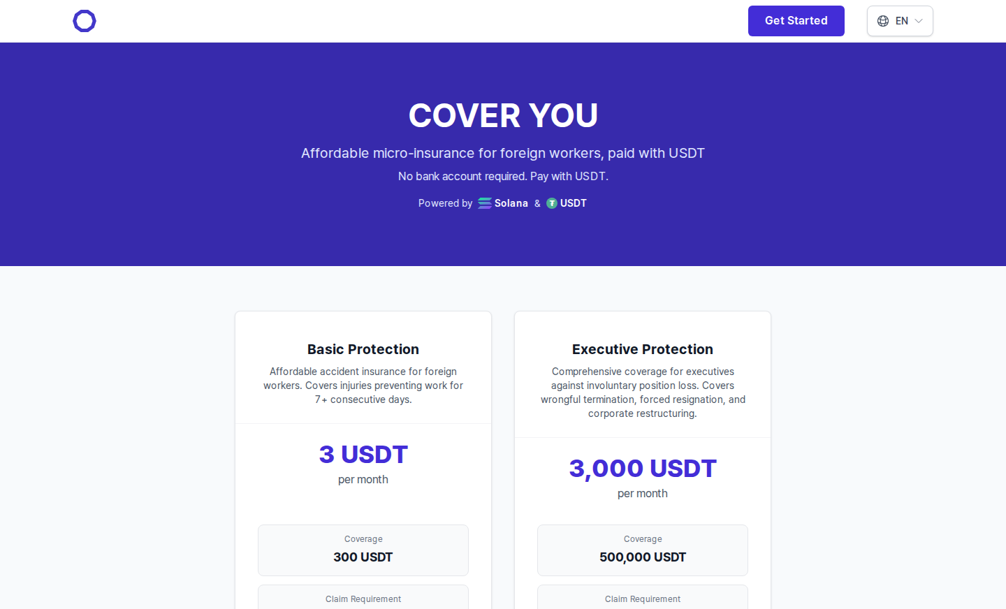 coveryou.io landing page